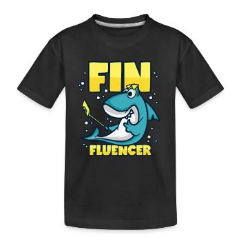 Influencer Hai Finfluencer - Kids' Premium Organic T-Shirt - black - Front