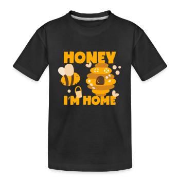 Honey bee is at home - Kids' Premium Organic T-Shirt - black - Front