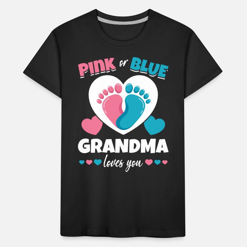Rosafarbene oder blaue Oma Loves You Kinder Premium Bio T-Shirt