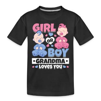 Fille ou garçon grand-mère vous aime - sexe de la - T-shirt bio Premium Enfant - noir - Devant