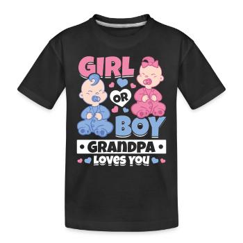 Fille ou garçon Grand-père vous aime grossesse - T-shirt bio Premium Enfant - noir - Devant
