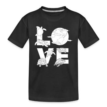 LOVE Turtles & Tortoises Love Earth Day Save The - Kinder Premium Bio T-Shirt - Schwarz - Vorne