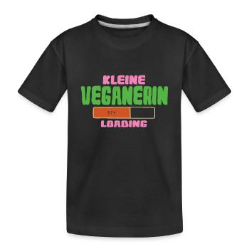 Little Vegetarian Loading Baby Vegan - Kinder Premium Bio T-Shirt - Schwarz - Vorne