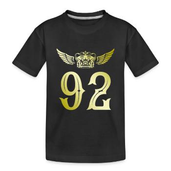 92 Number crown - Kids' Premium Organic T-Shirt - black - Front