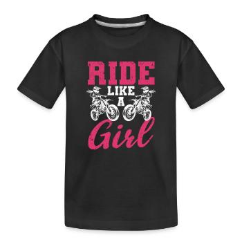 Dirt Bike Rider Motocross Enduro Bikers Ride Like - Kinder Premium Bio T-Shirt - Schwarz - Vorne