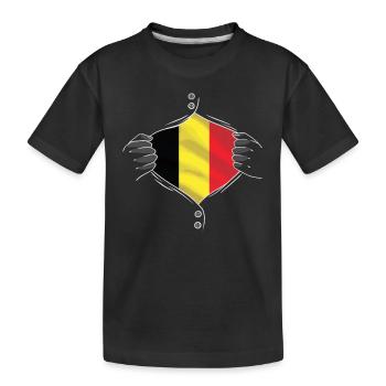 drapeau belge fier - T-shirt bio Premium Enfant - noir - Devant
