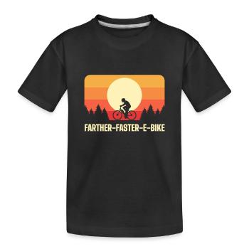 Plus loin, un vélo électrique plus rapide - T-shirt bio Premium Enfant - noir - Devant