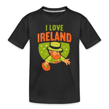I love Ireland Irish St. Patrick's Day - Kids' Premium Organic T-Shirt - black - Front