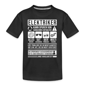 Elektriker Spruch lustig - Kinder Premium Bio T-Shirt - Schwarz - Vorne