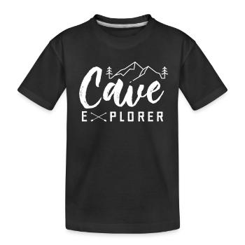 Speleologist Cave Cave Caving Cave Hiking - Kids' Premium Organic T-Shirt - black - Front