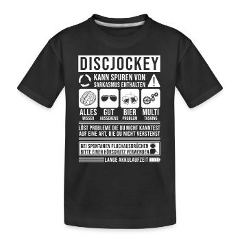 Discjockey Spruch lustig - Kinder Premium Bio T-Shirt - Schwarz - Vorne