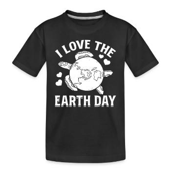 Environment Turtle Earth Turtle Lover I love the day - Kids' Premium Organic T-Shirt - black - Front