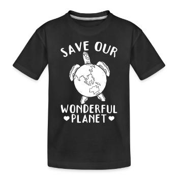 Turtle Lover - Save our wonderful planet - Kids' Premium Organic T-Shirt - black - Front