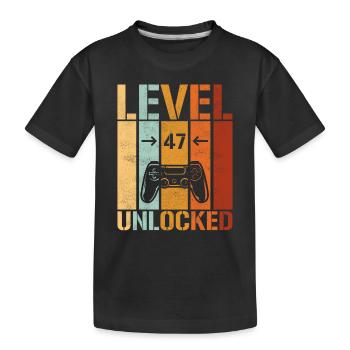 47. Geburtstag Level 47 unlocked - Kinder Premium Bio T-Shirt - Schwarz - Vorne