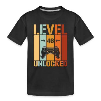 46th Birthday Level 46 unlocked - Kids' Premium Organic T-Shirt - black - Front