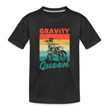 Schwerkraft Königin Funny Dirt Bike Rider Moto - Kinder Premium Bio T-Shirt - Schwarz - Vorne