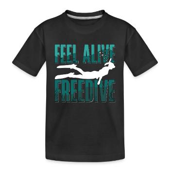Freitaucher Freitauchen Apnoe Tauchen Geschenk - Kinder Premium Bio T-Shirt - Schwarz - Vorne