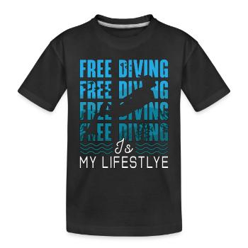 Apnéiste Apnée Plongée Apnée Cadeau - T-shirt bio Premium Enfant - noir - Devant