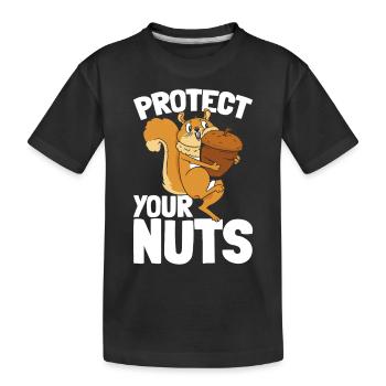 Eichhörnchenliebhaber - Schützen Sie Ihre Nüsse - - Kinder Premium Bio T-Shirt - Schwarz - Vorne