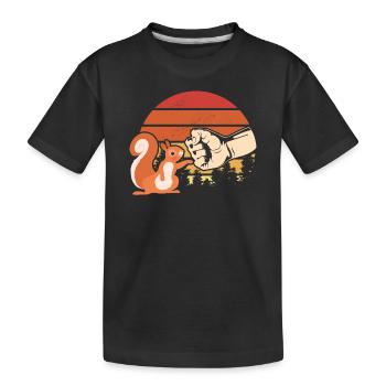 Squirrel Fist Push Squirrel Lover - Kids' Premium Organic T-Shirt - black - Front