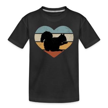Squirrel lover, cute - Kids' Premium Organic T-Shirt - black - Front