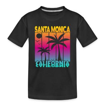 Santa Monica California Sonnenuntergang - Kinder Premium Bio T-Shirt - Schwarz - Vorne