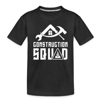 Bautrupp Teamwork Bau Team Baustelle Bauarbeiter - Kinder Premium Bio T-Shirt - Schwarz - Vorne