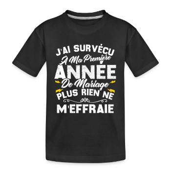 Humour Cadeau Ma Première Année De Mariage - T-shirt bio Premium Enfant - noir - Devant