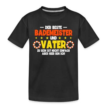 Rettungsschwimmer Bademeister - Kinder Premium Bio T-Shirt - Schwarz - Vorne