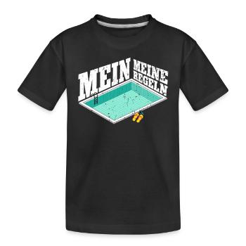 Rettungsschwimmer Bademeister Mein Pool Meine - Kinder Premium Bio T-Shirt - Schwarz - Vorne