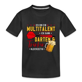 Darts Dartspieler - Kinder Premium Bio T-Shirt - Schwarz - Vorne
