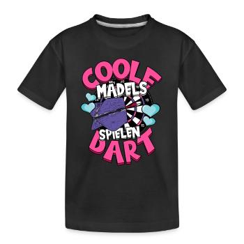 Darts Dartspieler - Kinder Premium Bio T-Shirt - Schwarz - Vorne