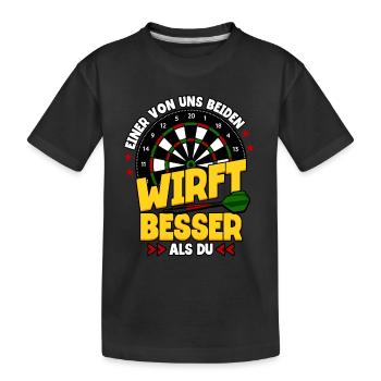 Darts Dartspieler - Kinder Premium Bio T-Shirt - Schwarz - Vorne