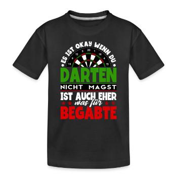 Darts Dartspieler - Kinder Premium Bio T-Shirt - Schwarz - Vorne