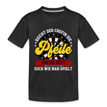 Darts Dartspieler - Kinder Premium Bio T-Shirt - Schwarz - Vorne