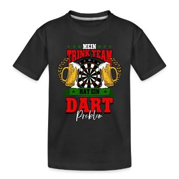 Darts Dartspieler - Kinder Premium Bio T-Shirt - Schwarz - Vorne