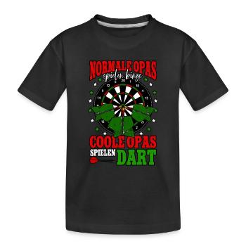 Dart Opa Darts Dartspieler - Kinder Premium Bio T-Shirt - Schwarz - Vorne