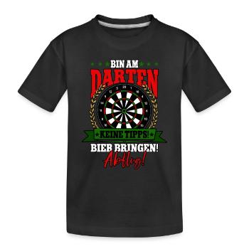 Darts Dartspieler - Kinder Premium Bio T-Shirt - Schwarz - Vorne