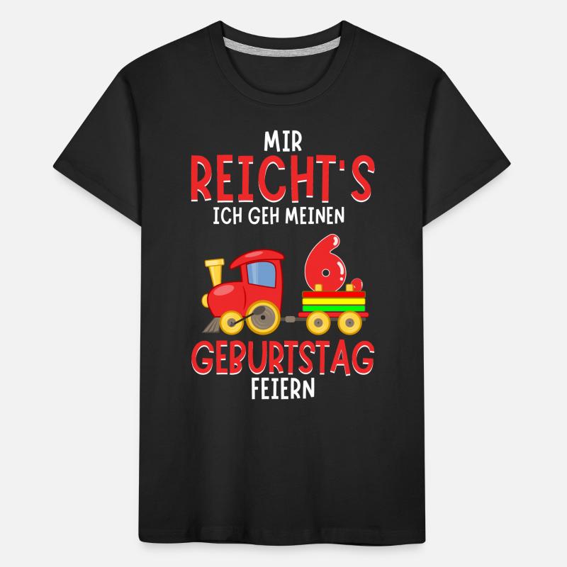 6. Geburtstag Geburtstagsgeschenk mit Eisenbahn Kinder Premium Bio T-Shirt