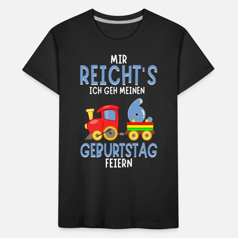 6. Geburtstag Geburtstagsgeschenk mit Eisenbahn Kinder Premium Bio T-Shirt