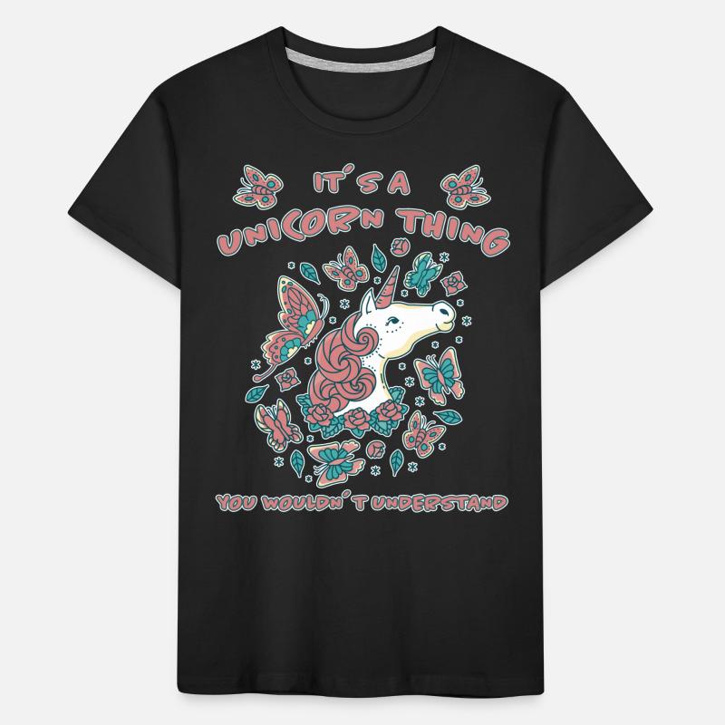 Einhörner Spruch Schmetterling Einhorn Geschenk Kinder Premium Bio T-Shirt