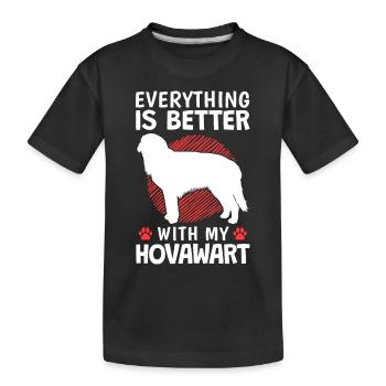 Everything better with Hovawart German farmer dog - Kids' Premium Organic T-Shirt - black - Front