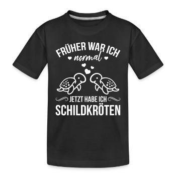 J’avais l’habitude d’être normal maintenant j’ai des tortues - T-shirt bio Premium Enfant - noir - Devant