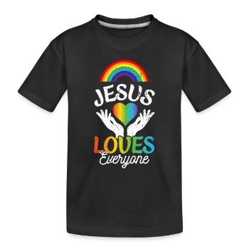 Jésus aime tout le monde gay - T-shirt bio Premium Enfant - noir - Devant