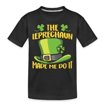 Der Kobold Hat Mich Dazu Gezwungen Ire Leprechaun - Kinder Premium Bio T-Shirt - Schwarz - Vorne