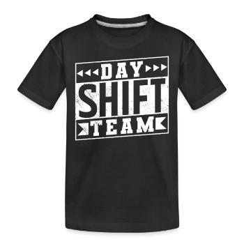 Équipe de jour Travail posté Travail posté Travail posté - T-shirt bio Premium Enfant - noir - Devant