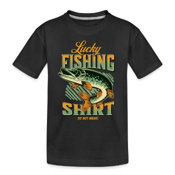 Chemise de pêche chanceuse Ne pas laver - T-shirt bio Premium Enfant - noir - Devant