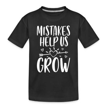 Mistakes help us grow - Kids' Premium Organic T-Shirt - black - Front