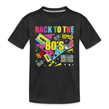 Zurück in die 80er Jahre - Kinder Premium Bio T-Shirt - Schwarz - Vorne