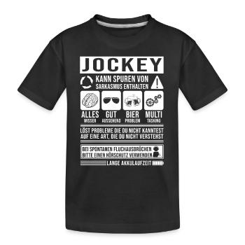Jockey Spruch lustig - Kinder Premium Bio T-Shirt - Schwarz - Vorne